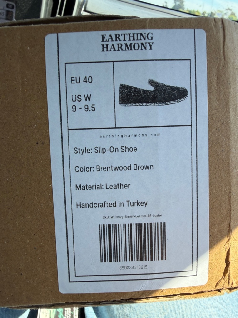 EH Handcrafted Men’s Slip-On Loafers in Dark Brown - Picture 6 of 8